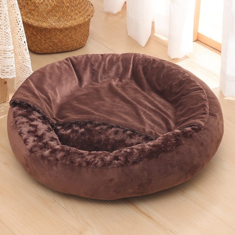 Covered Plush Pet Bed with Non-Slip Bottom – Tadeus