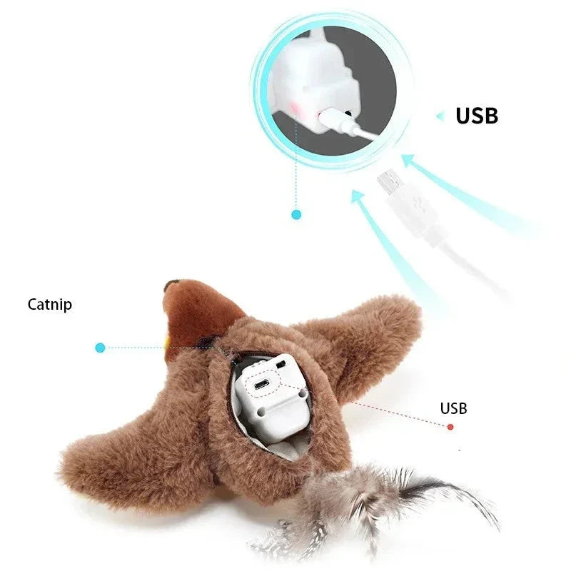 Rechargeable Interactive Bird Toy with Catnip for Cats – Chirvo™