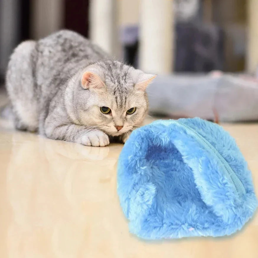 Automatic Rolling Pet Ball Toy with 4 Plush Covers – RolliPaw™