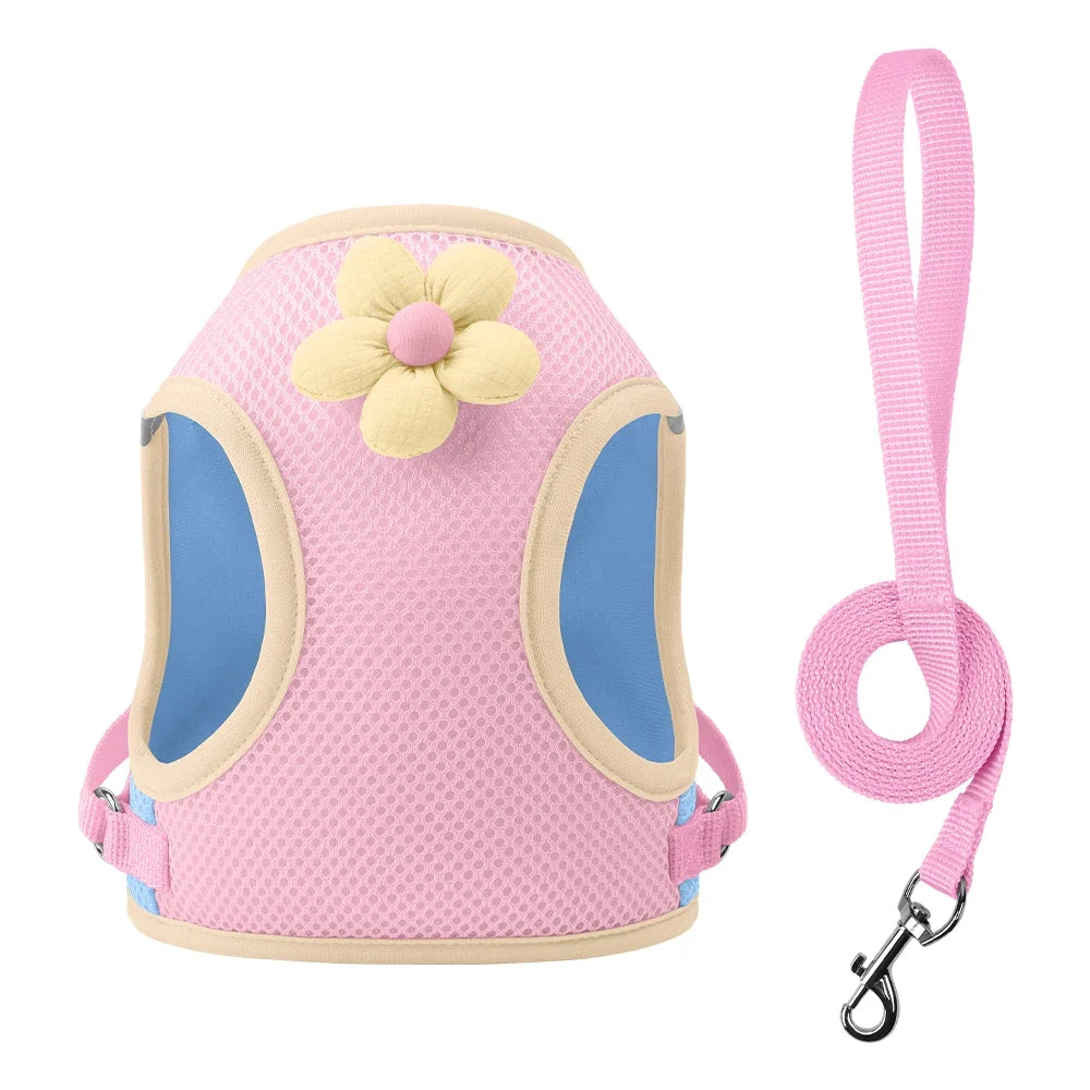 Breathable Reflective Pet Collar & Leash Set – AirTrail™