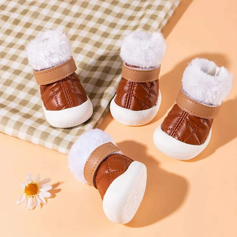 Leather & Wool Winter Dog Boots for Small to Large Dogs – Zorvo™