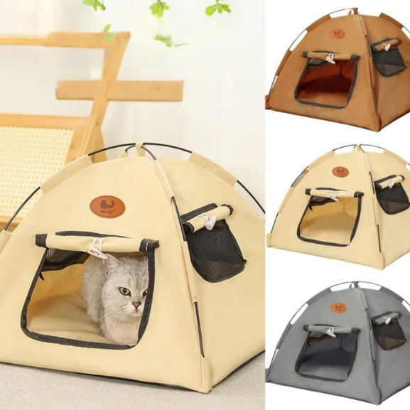 Portable Pet Tent Bed in Oxford Polyester for Small Pets – TokaNest™