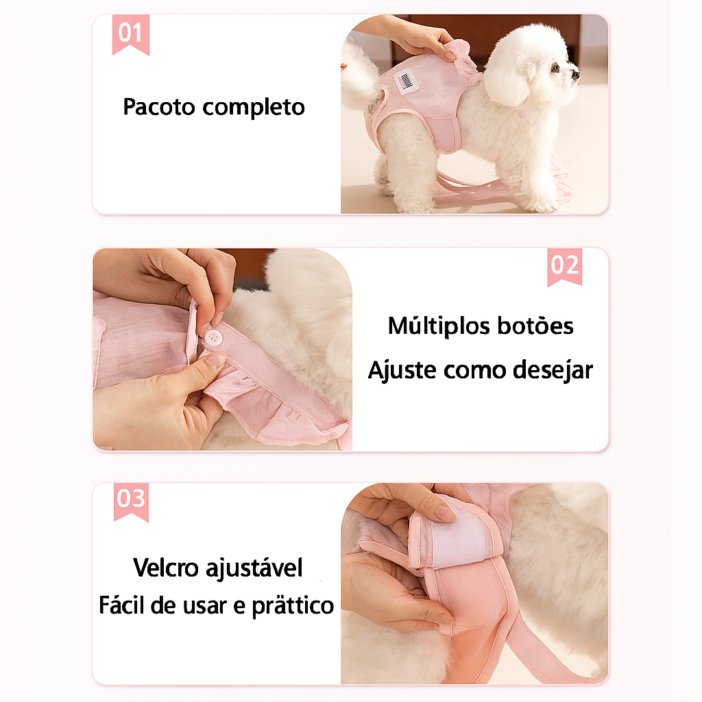 Adjustable Female Dog Diaper Onesie for Heat Cycle – Blossomly™