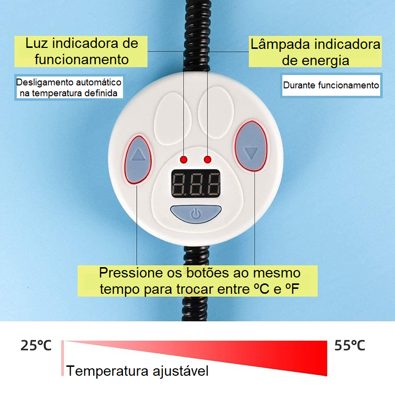 Heated Pet Mat with 7 Temperature Levels & Thermostat – WarmNest™