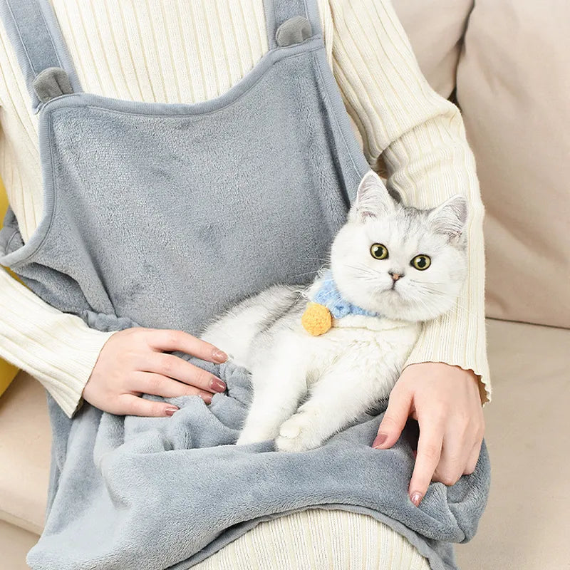 Front-Carry Pet Sleeping Bag Apron with Paw Holes – WrapNest™