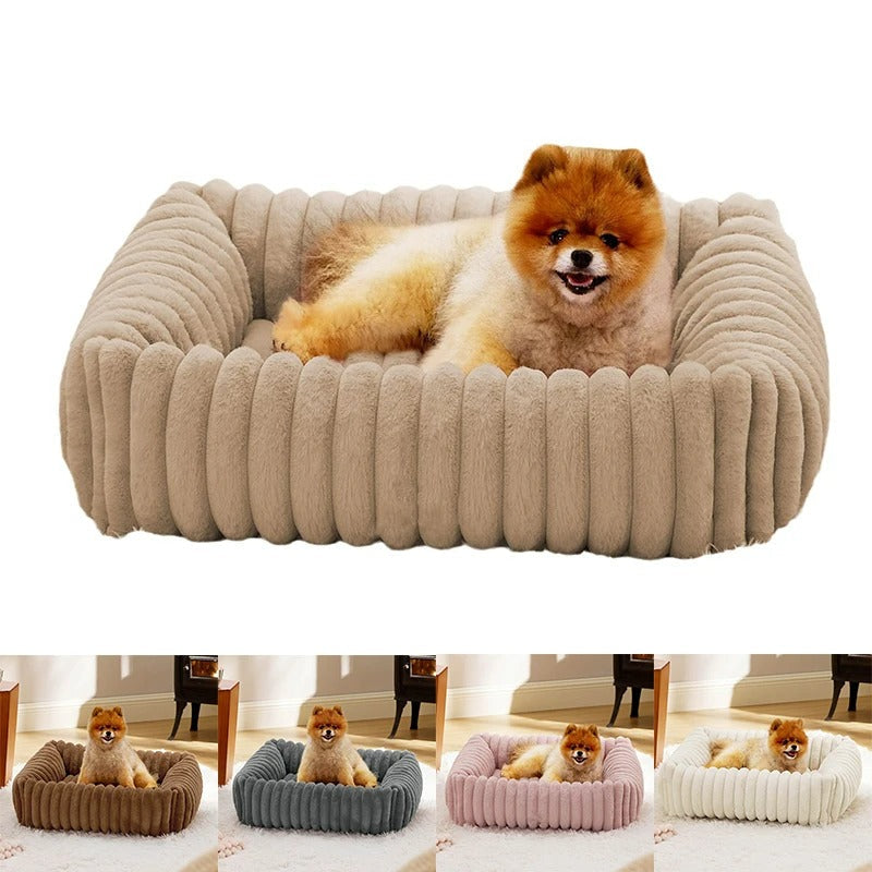 Raised-Edge Pet Bed with Removable Washable Cover – Nestelle™