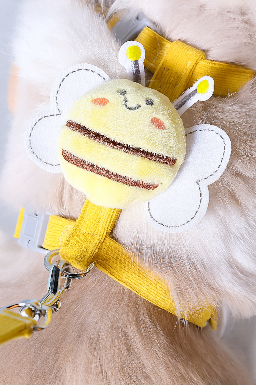 Yellow Bee Design Polyester Collar and Leash Set for Pets – Beezo™