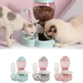 2-in-1 Pet Food & Water Bowl with Gravity Release Lever – Feedwell™