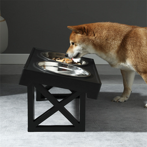 Elevated Adjustable-Height Pet Bowl with Slow Feeder – Bowdeck™