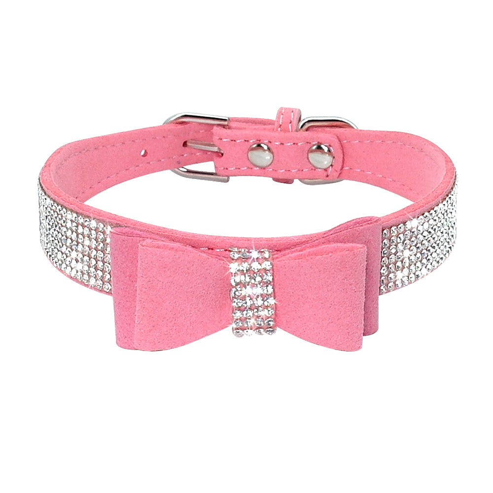 Rhinestone Leather Pet Collar for Small & Medium Dogs and Cats – Glinta™
