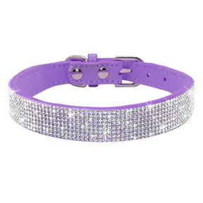 Rhinestone Leather Pet Collar for Small & Medium Dogs and Cats – Glinta™