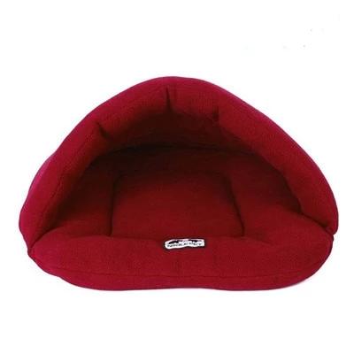 Velvet & Polyester Pet Cave Bed with Support Rod – BurrowRest™