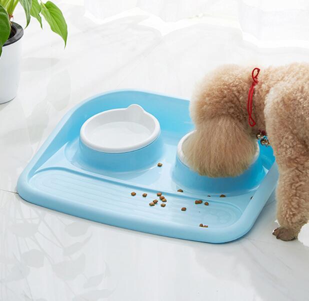 Double Pet Bowl Set with Divided Design for Dogs & Cats – Platterly™