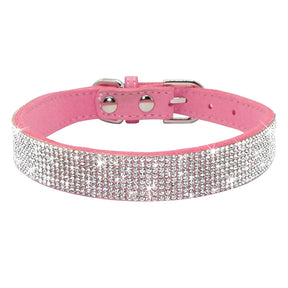 Rhinestone Leather Pet Collar for Small & Medium Dogs and Cats – Glinta™