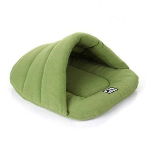 Velvet & Polyester Pet Cave Bed with Support Rod – BurrowRest™