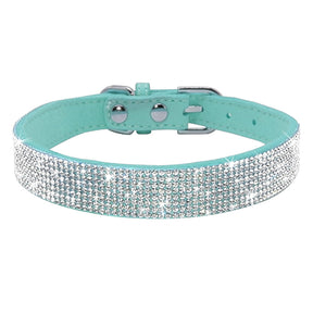 Rhinestone Leather Pet Collar for Small & Medium Dogs and Cats – Glinta™