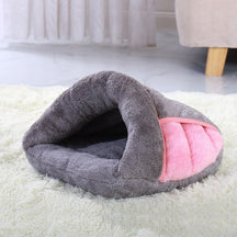 Slipper-Shaped Cozy Pet Bed for Dogs & Cats – SnugStep™