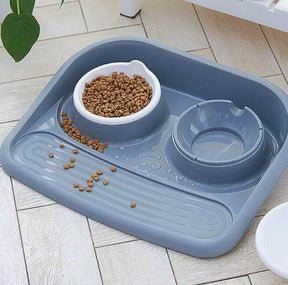 Double Pet Bowl Set with Divided Design for Dogs & Cats – Platterly™