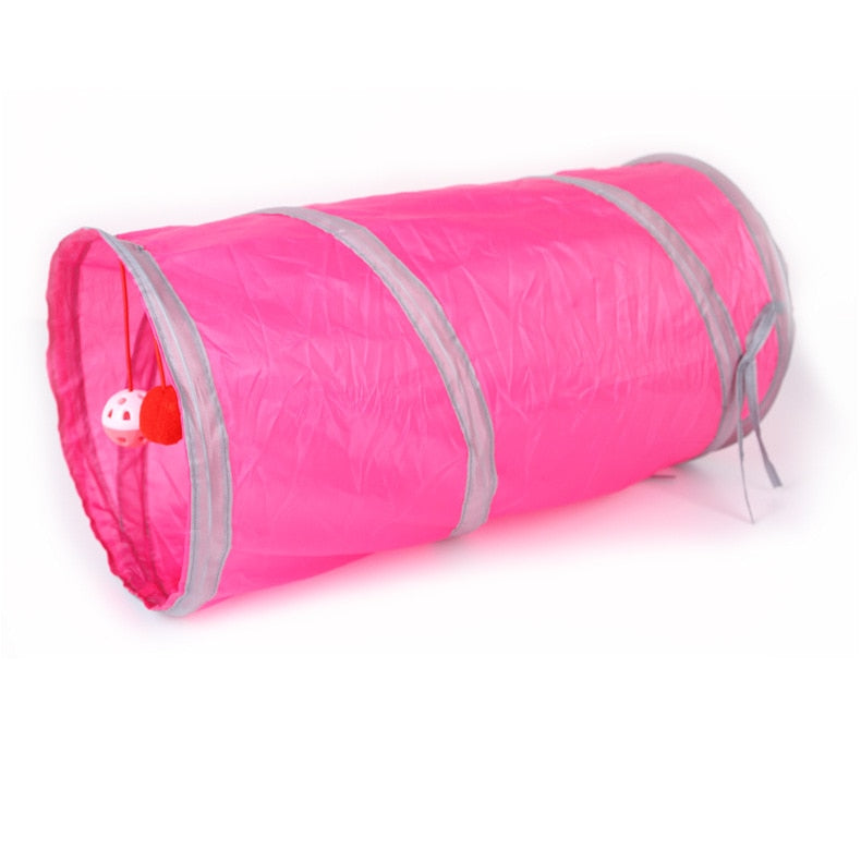 Collapsible Cat Play Tunnel with Hanging Ball – Loopa™