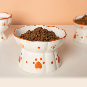 Pumpkin Ceramic Pet Bowl with Anti-Tip Round Design – Clayvo™