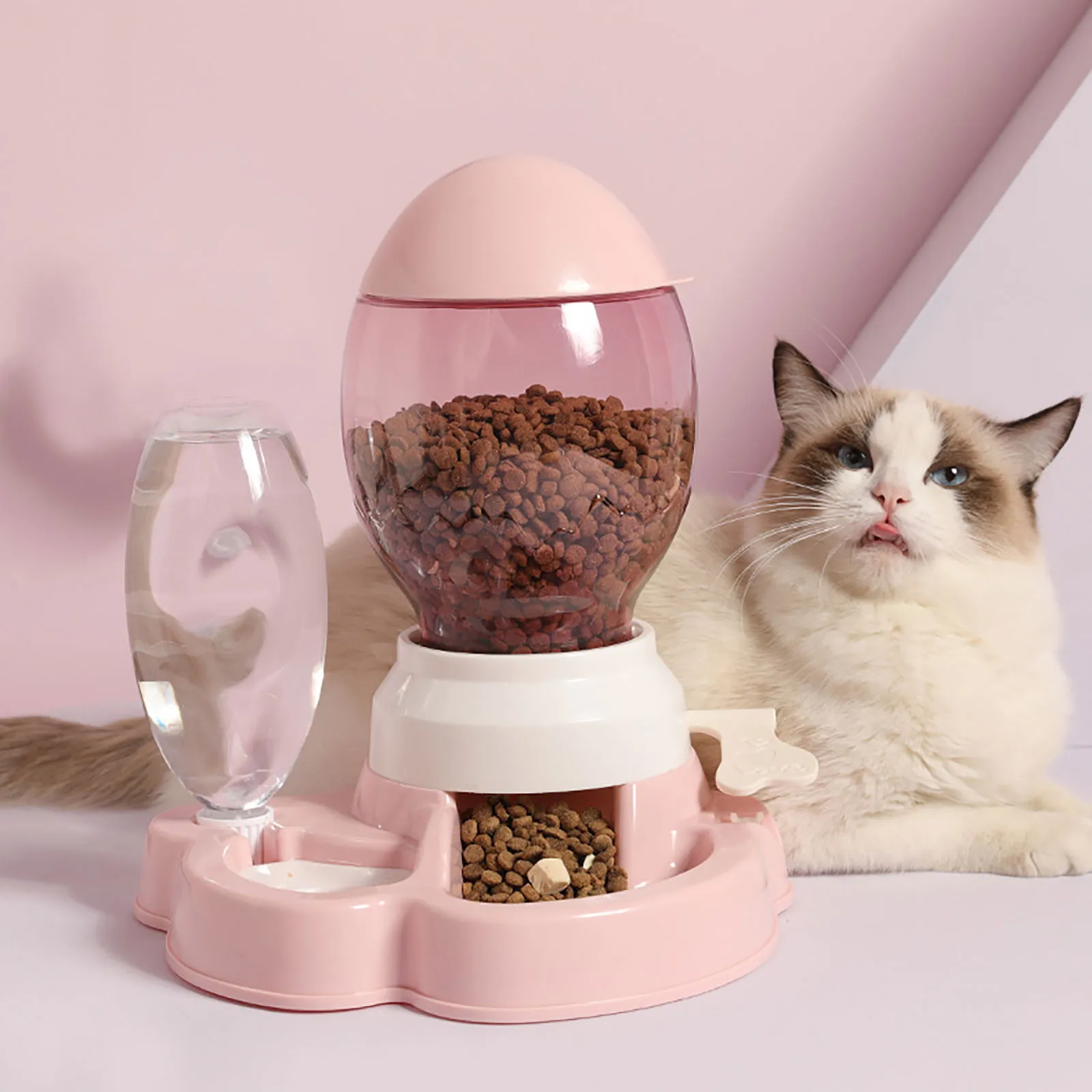 2-in-1 Pet Food & Water Bowl with Gravity Release Lever – Feedwell™