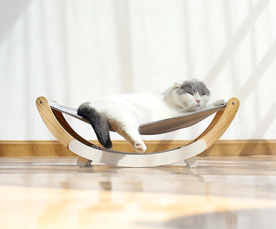 Portable Wood Frame Pet Hammock Bed with Stable Base – Baymo™