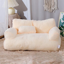 Coral Fleece Sofa-Style Pet Bed with Removable Cover – Sofelo™