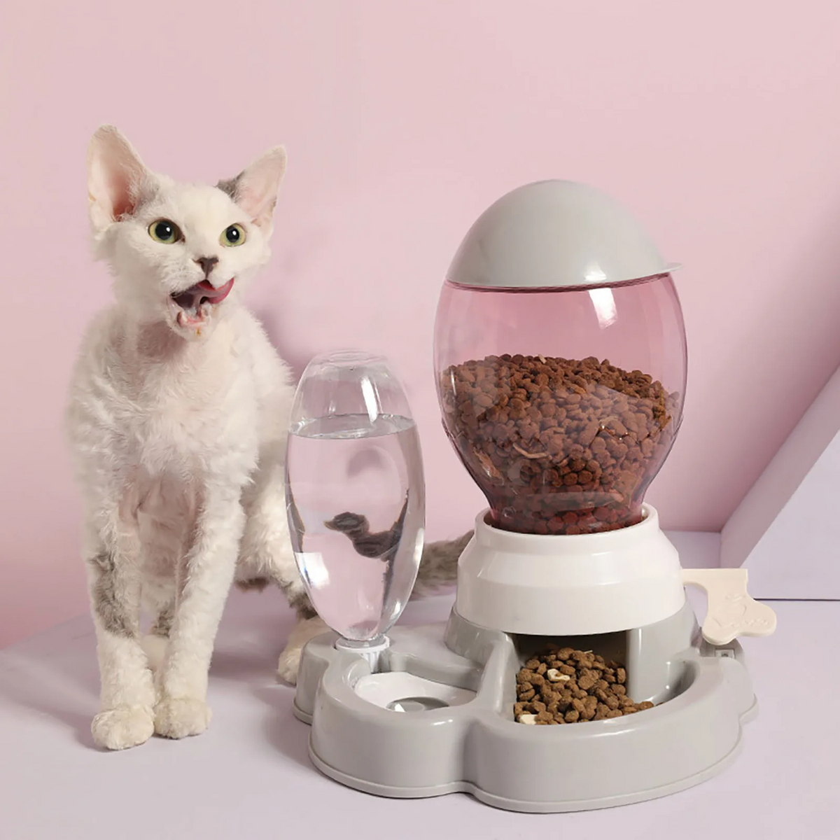 2-in-1 Pet Food & Water Bowl with Gravity Release Lever – Feedwell™