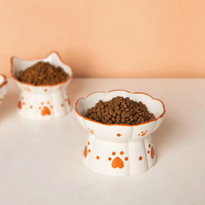 Pumpkin Ceramic Pet Bowl with Anti-Tip Round Design – Clayvo™