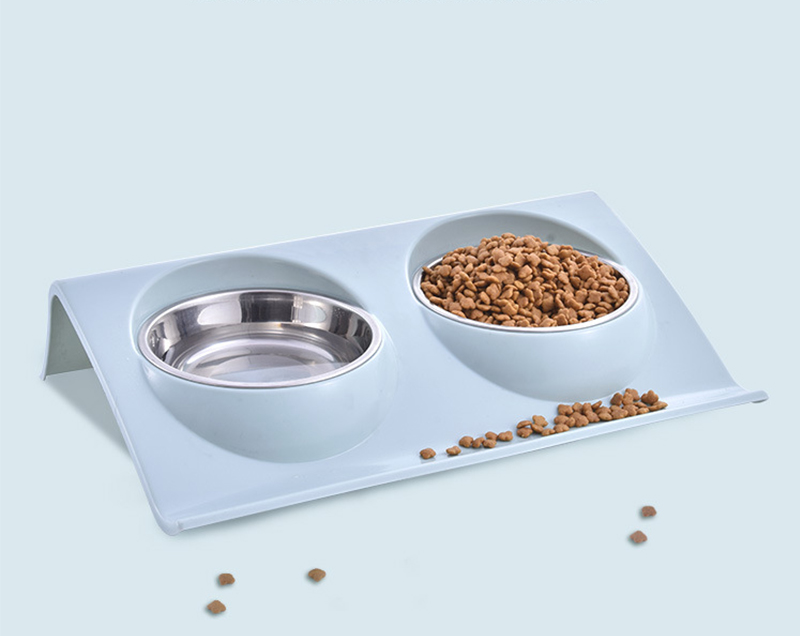 Double Pet Bowl Set with Removable Stainless Steel Insert – Kado™