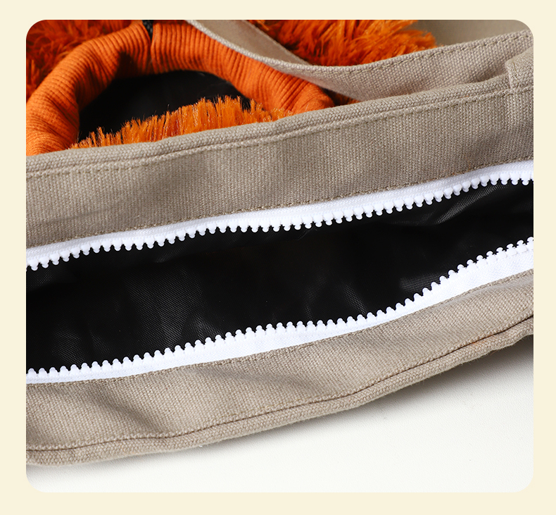 Nylon Pet Carrier Bag with Open-Window Design & Lion Print – Voyla™