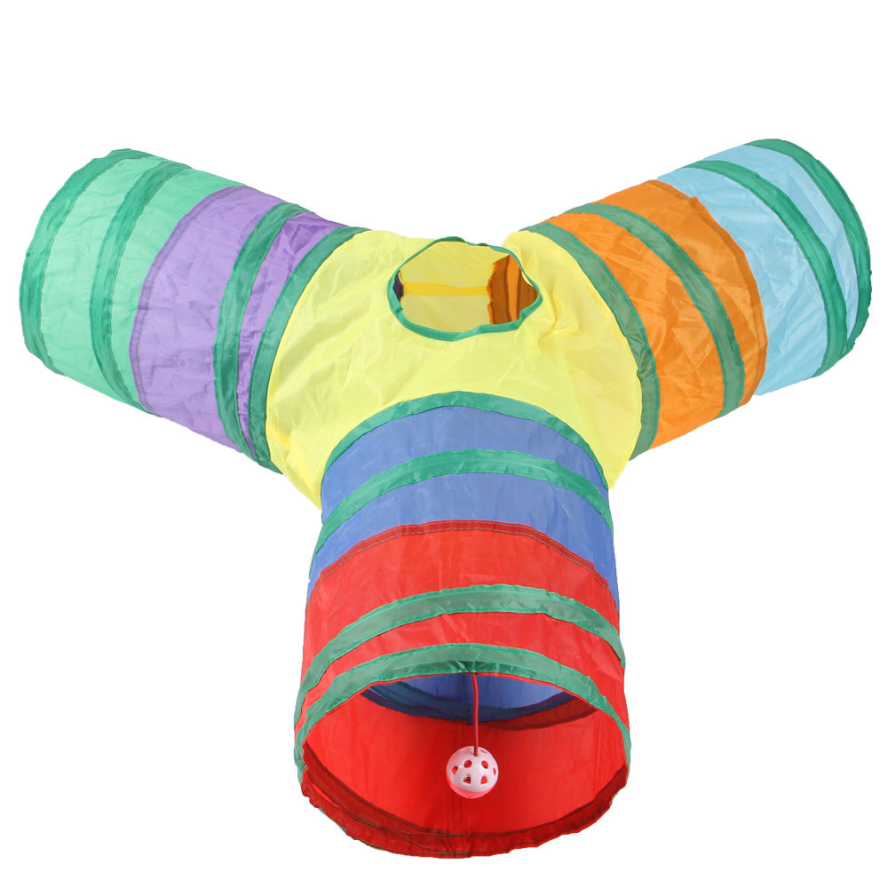 Collapsible Cat Play Tunnel with Hanging Ball – Loopa™