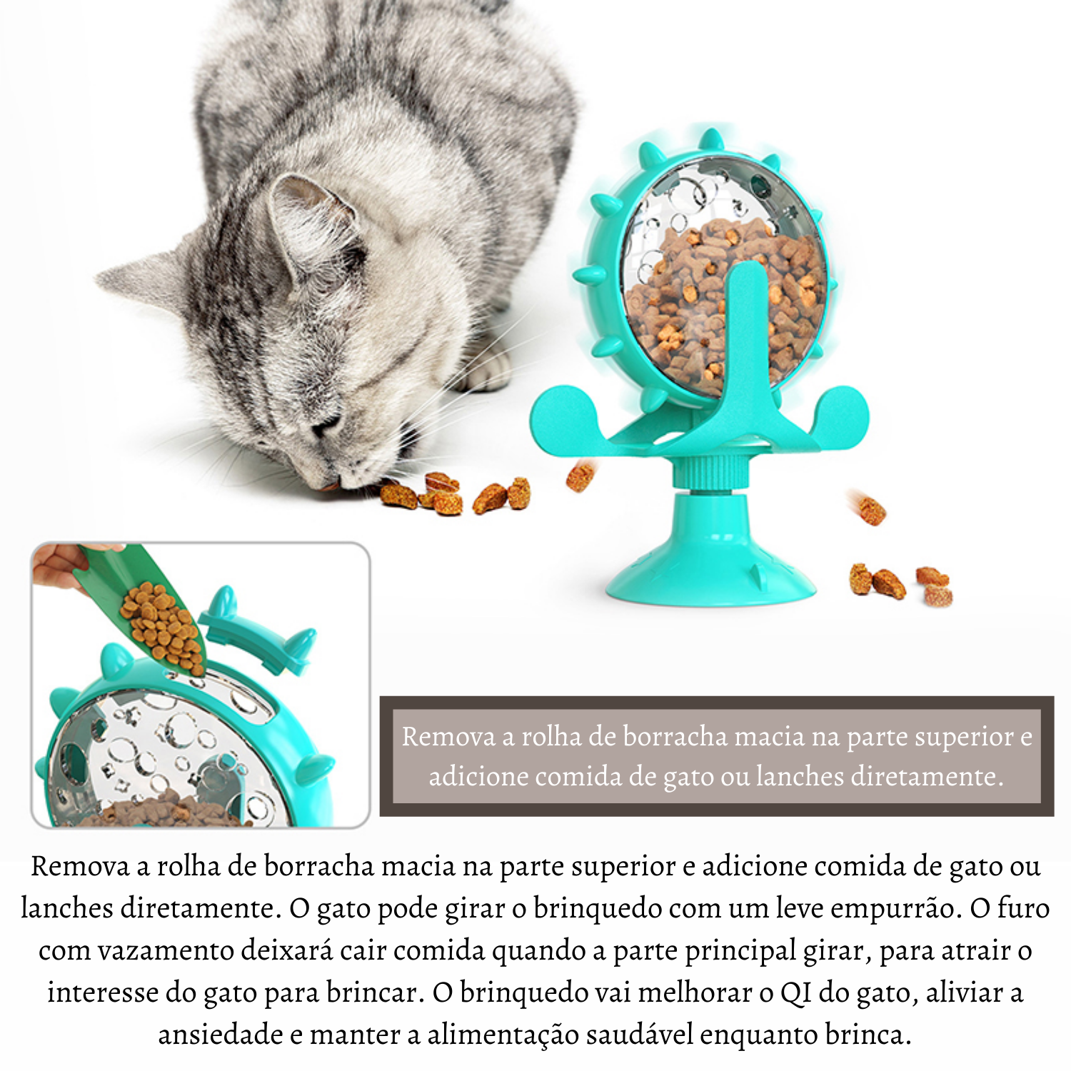 360° Spinning Treat Dispenser Interactive Pet Toy – Spinza™