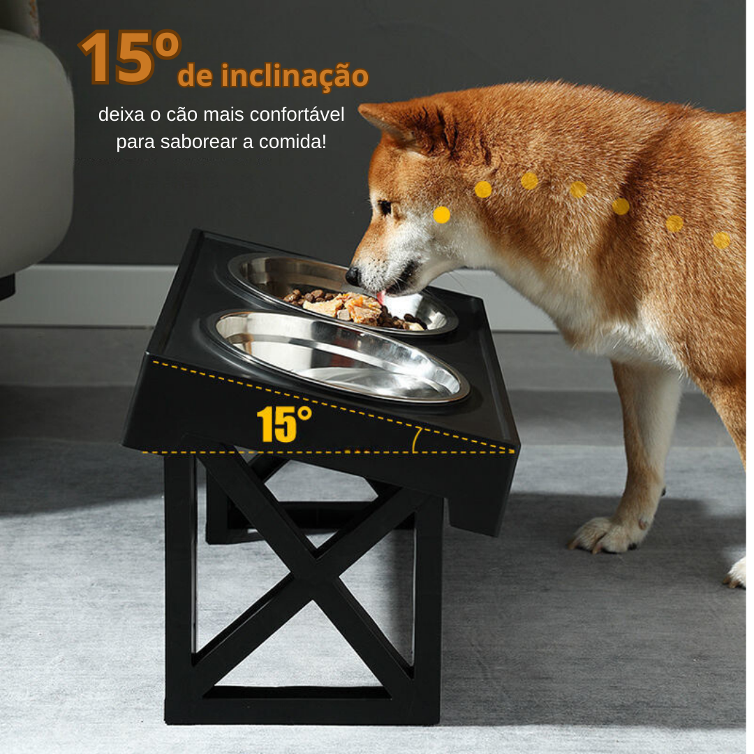 Elevated Adjustable-Height Pet Bowl with Slow Feeder – Bowdeck™