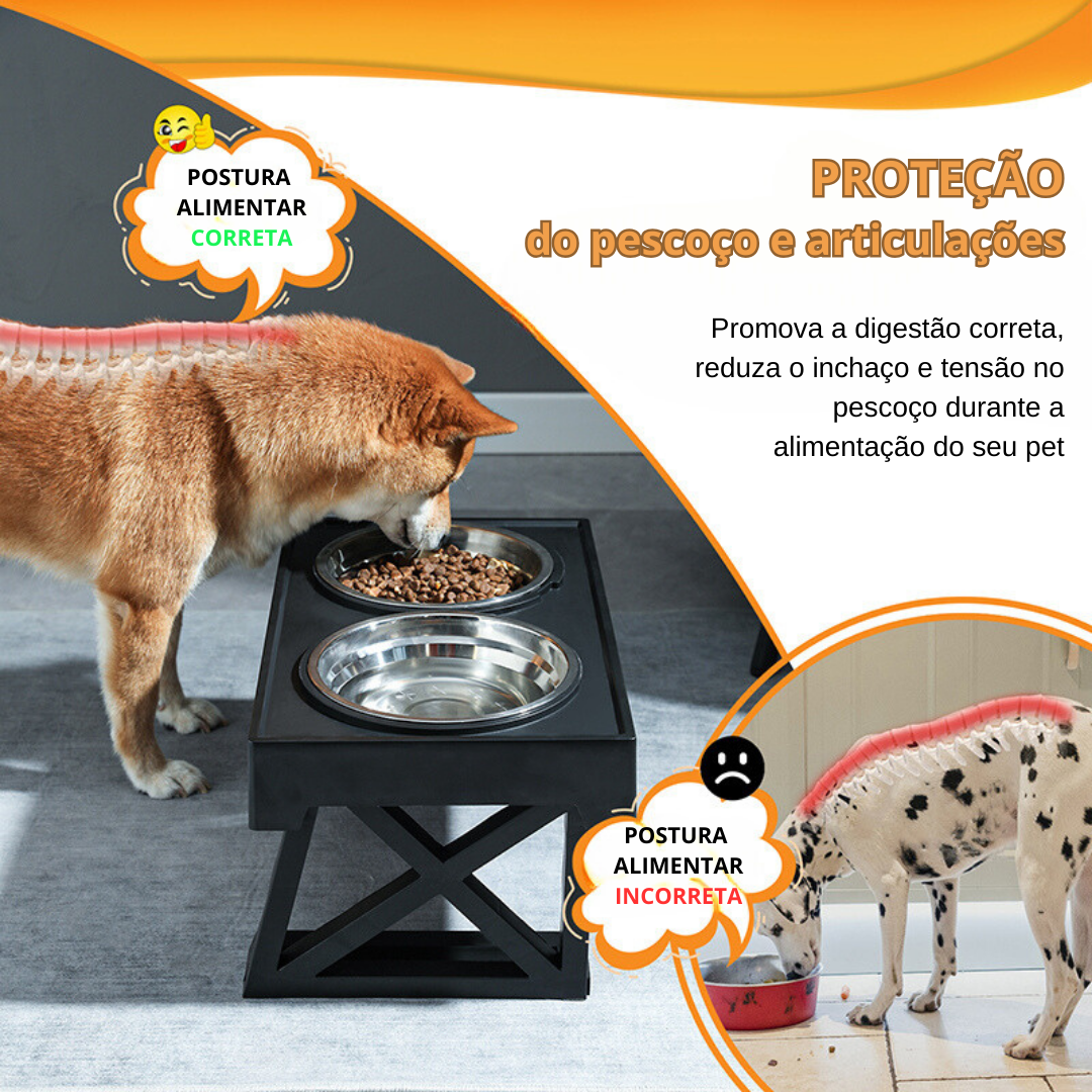 Elevated Adjustable-Height Pet Bowl with Slow Feeder – Bowdeck™