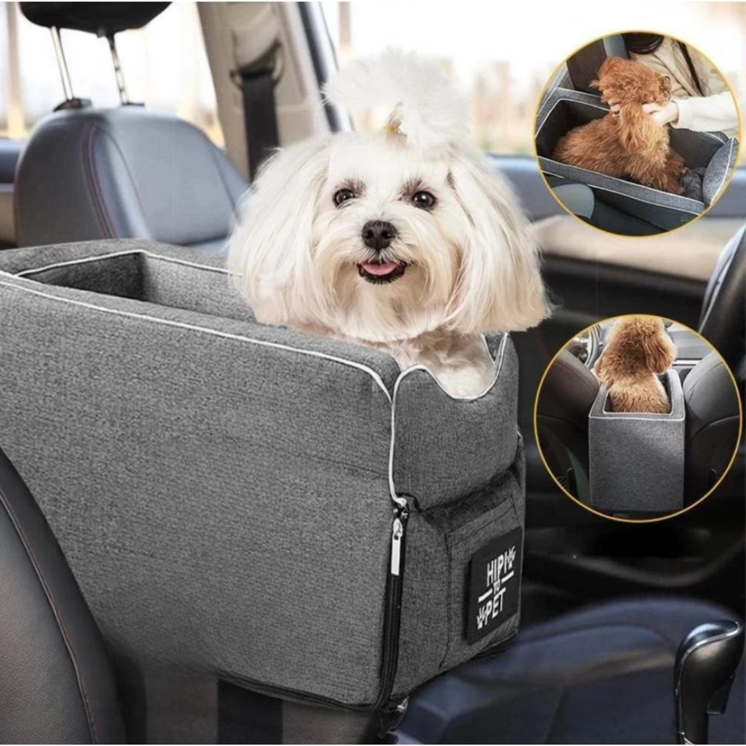 Center Console Pet Car Seat with Safety Leash for Dogs & Cats – Ridemo™