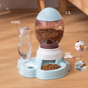 2-in-1 Pet Food & Water Bowl with Gravity Release Lever – Feedwell™