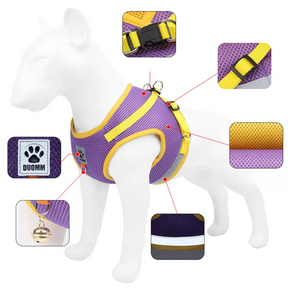 Reflective Chest Harness & Leash Set – Breathable Cotton-Poly Blend – GlowTrail™