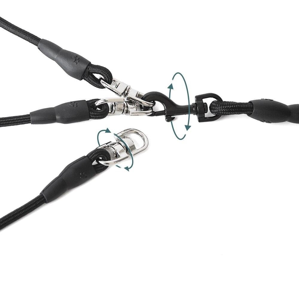 3-Way Dog Coupler Leash for Up to 3 Dogs with Padded Handle – Trivo™