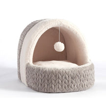 Enclosed Cave Pet Bed in Gray or Pink – Nooksy™