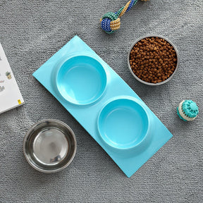 Double Pet Bowl with Stainless Steel Insert for Pets – Dulcet™