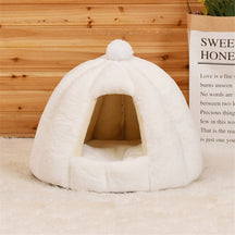 Soft Pet House Bed with Removable Cushion – HavenPuff™