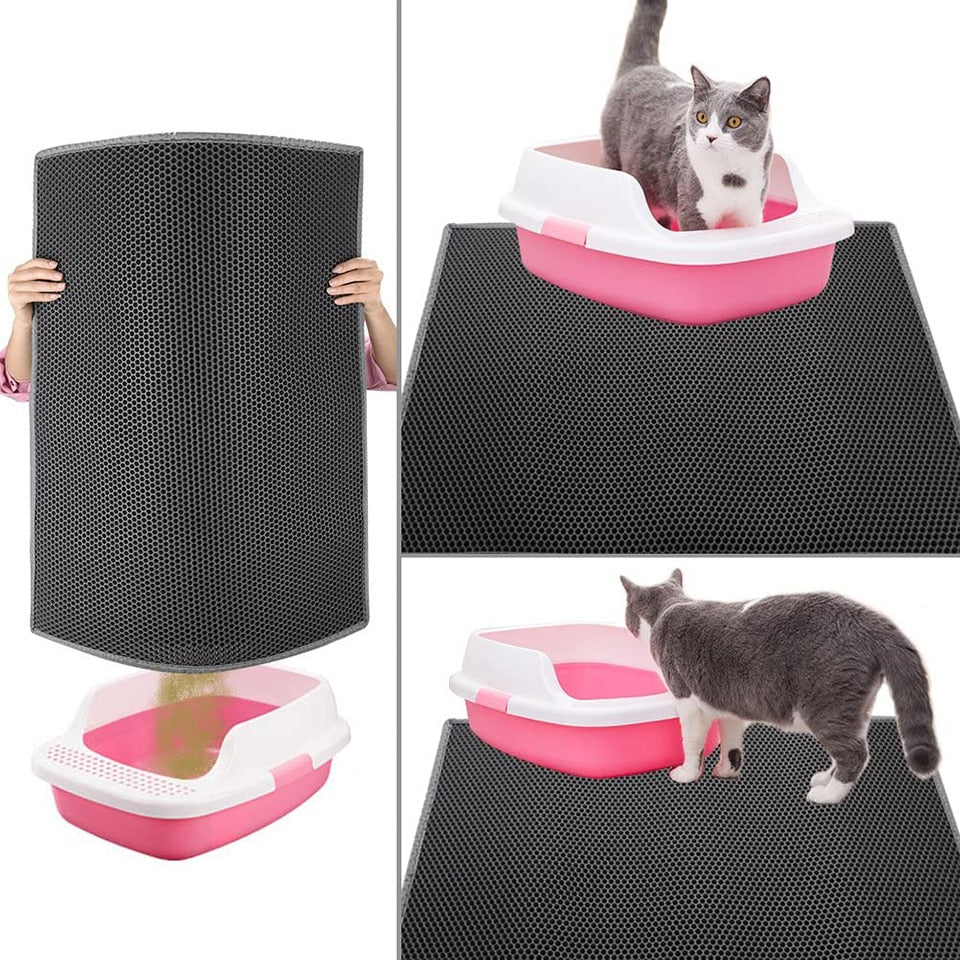 Cat Litter Trapping Mat with Double-Layer Waterproof Design – Trapzy™