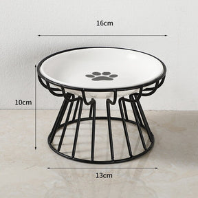 Elevated Porcelain Pet Bowl with Iron Stand – Ceramire™