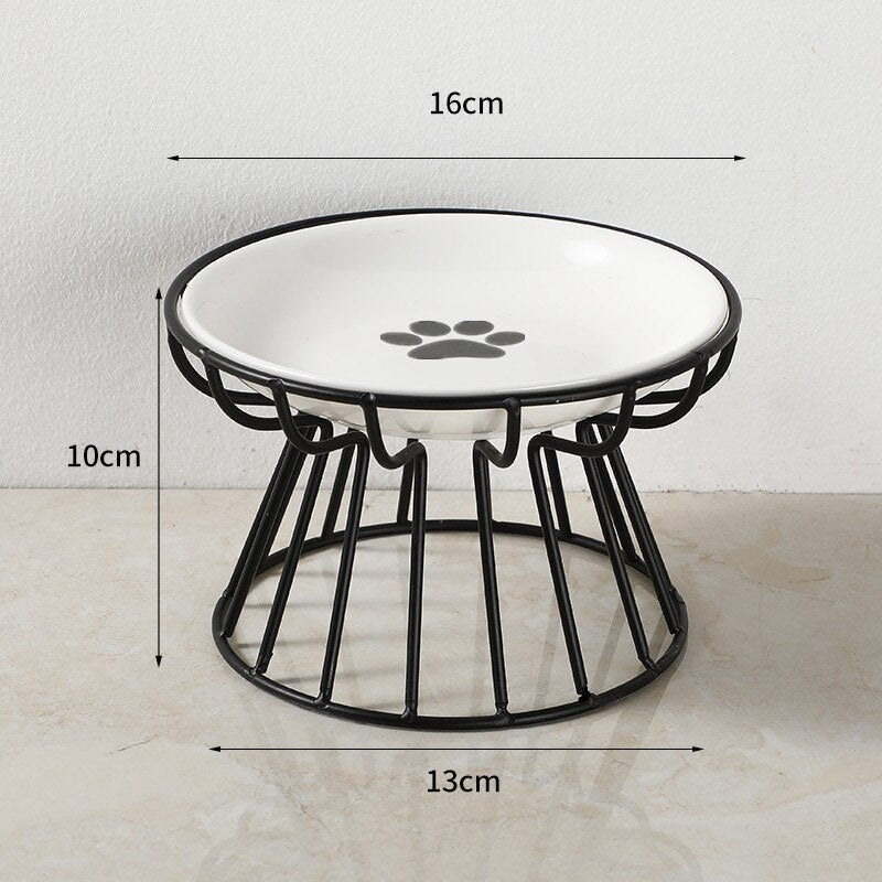 Elevated Porcelain Pet Bowl with Iron Stand – Ceramire™