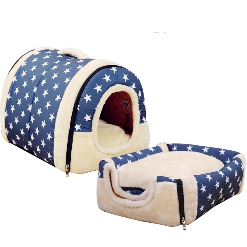 Convertible Plush Pet Cave Bed with Fold-Down Design – HushHaven™