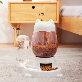 2-in-1 Pet Food & Water Bowl with Gravity Release Lever – Feedwell™
