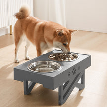 Adjustable 3-Height Elevated Feeding Stand with Bowls – Roosta™
