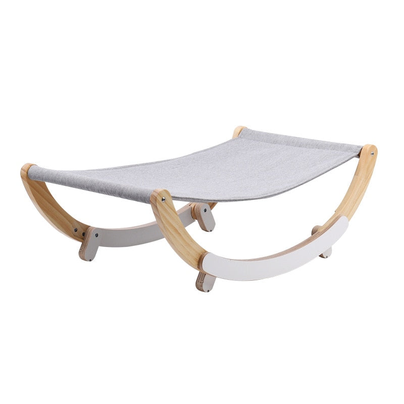 Portable Wood Frame Pet Hammock Bed with Stable Base – Baymo™