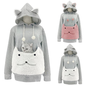 Kangaroo Pouch Pet Carrier Hoodie, Plush Hooded Sweatshirt – Tavo™